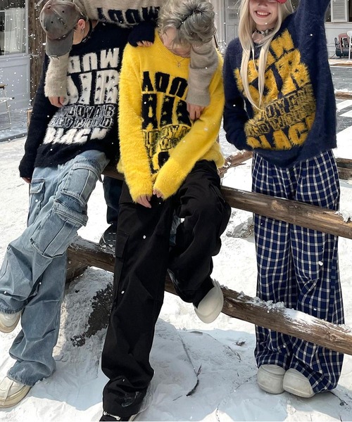 JOHNNY WOLF(ジョニーウルフ)の「POLLUX フェザーモール オーバーサイズ プルオーバー ニット(ニット/セーター・メンズ・ブラック/オフホワイト/ブラウン/ブラック系その他/イエロー/ネイビー・M/L)」の18枚目の写真