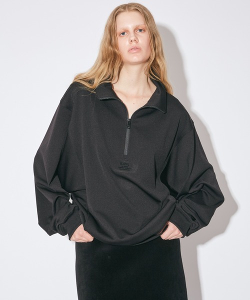 beautiful people（ビューティフルピープル）の「sports jersey high-necked zipup pullover（スウェット・レディース・ブラック/レッド・36/38/40）」の2枚目の写真