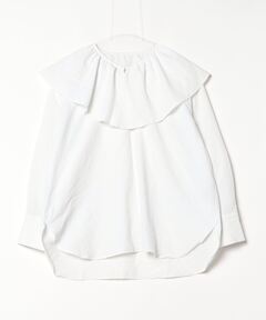 3.5万✨未使用 エンフォルド ウェーブシャーリングブラウス 24年 ホワイト PEライトジョーゼット wave シャーリングブラウス（シャツ