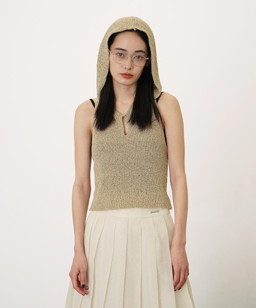 セール】バックオープンニットフーディー（ニット/セーター