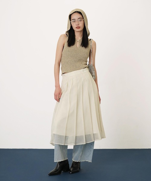 セール】バックオープンニットフーディー（ニット/セーター