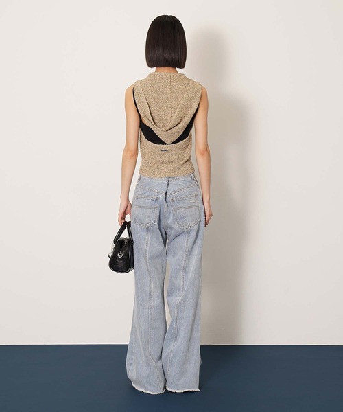 セール】バックオープンニットフーディー（ニット/セーター