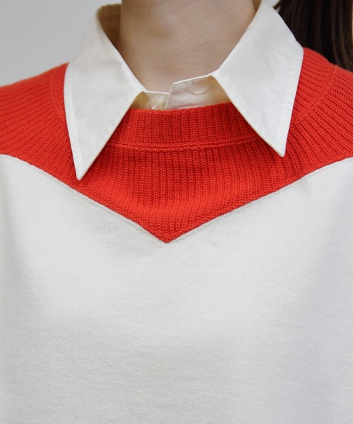 THE SHINZONE（ザ　シンゾーン）の「THE SHINZONE/シンゾーン　カラーブロックスウェット　COLOR BLOCK SWEATSHIRT（スウェット・レディース・ネイビー/ナチュラル・FREE）」の3枚目の写真