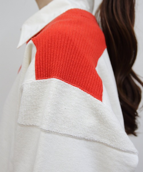 THE SHINZONE（ザ　シンゾーン）の「THE SHINZONE/シンゾーン　カラーブロックスウェット　COLOR BLOCK SWEATSHIRT（スウェット・レディース・ネイビー/ナチュラル・FREE）」の4枚目の写真