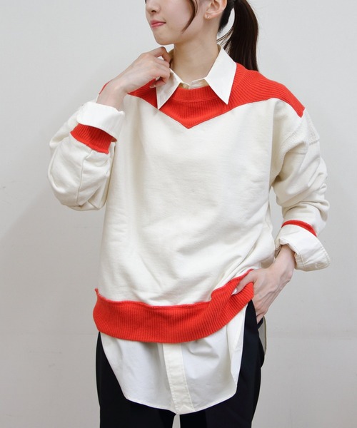 THE SHINZONE（ザ　シンゾーン）の「THE SHINZONE/シンゾーン　カラーブロックスウェット　COLOR BLOCK SWEATSHIRT（スウェット・レディース・ネイビー/ナチュラル・FREE）」の9枚目の写真