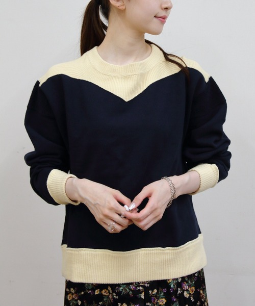 THE SHINZONE（ザ　シンゾーン）の「THE SHINZONE/シンゾーン　カラーブロックスウェット　COLOR BLOCK SWEATSHIRT（スウェット・レディース・ネイビー/ナチュラル・FREE）」の15枚目の写真
