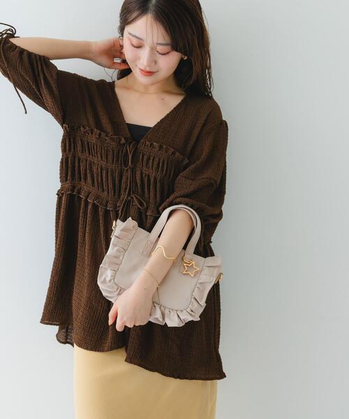 RODE SKO(ロデスコ)の「スターチャームフリルミニトートバッグ(ハンドバッグ・レディース・アイボリー/モカ/ブラック・ONE)」の13枚目の写真