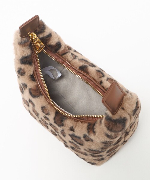 美品！＜SINBONO＞レオパード フェイクファー バッグ 別注】＜SINBONO＞レオパード フェイクファー バッグ｜グリーン