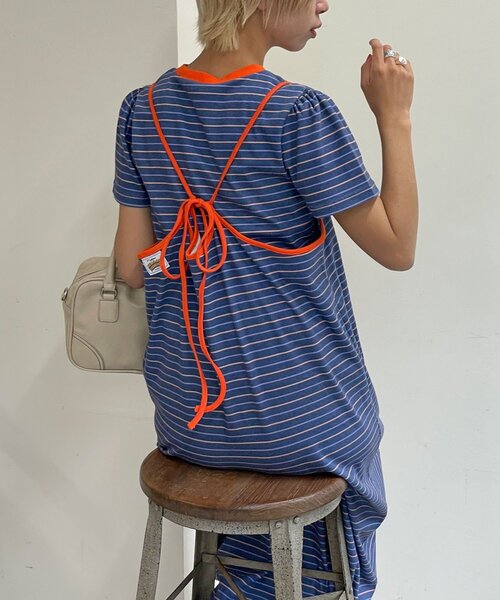 HELLO.SANFRANCISCO(ハローサンフランシスコ)の「【HELLO.SANFRANCISCO/ハローサンフランシスコ】アソート柄TEE付きキャミワンピース(ワンピース・レディース・イエロー/ネイビー/グレー・ONE SIZE)」の3枚目の写真