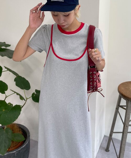 HELLO.SANFRANCISCO(ハローサンフランシスコ)の「【HELLO.SANFRANCISCO/ハローサンフランシスコ】アソート柄TEE付きキャミワンピース(ワンピース・レディース・イエロー/ネイビー/グレー・ONE SIZE)」の9枚目の写真