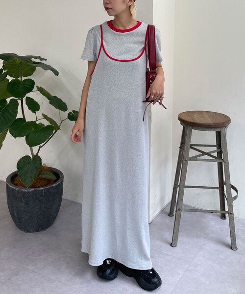 HELLO.SANFRANCISCO(ハローサンフランシスコ)の「【HELLO.SANFRANCISCO/ハローサンフランシスコ】アソート柄TEE付きキャミワンピース(ワンピース・レディース・イエロー/ネイビー/グレー・ONE SIZE)」の8枚目の写真