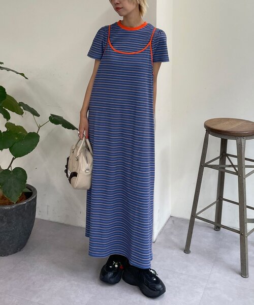 HELLO.SANFRANCISCO(ハローサンフランシスコ)の「【HELLO.SANFRANCISCO/ハローサンフランシスコ】アソート柄TEE付きキャミワンピース(ワンピース・レディース・イエロー/ネイビー/グレー・ONE SIZE)」の17枚目の写真