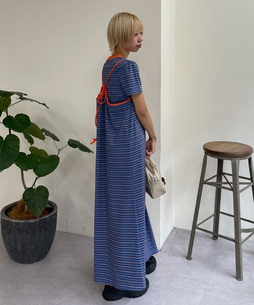 HELLO.SANFRANCISCO(ハローサンフランシスコ)の「【HELLO.SANFRANCISCO/ハローサンフランシスコ】アソート柄TEE付きキャミワンピース(ワンピース・レディース・イエロー/ネイビー/グレー・ONE SIZE)」の16枚目の写真