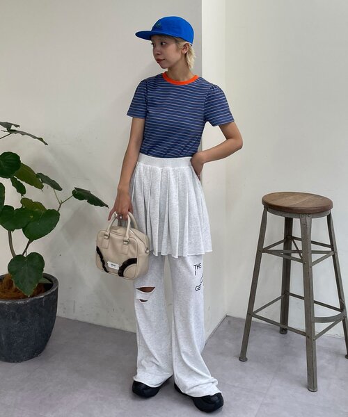 HELLO.SANFRANCISCO(ハローサンフランシスコ)の「【HELLO.SANFRANCISCO/ハローサンフランシスコ】アソート柄TEE付きキャミワンピース(ワンピース・レディース・イエロー/ネイビー/グレー・ONE SIZE)」の12枚目の写真