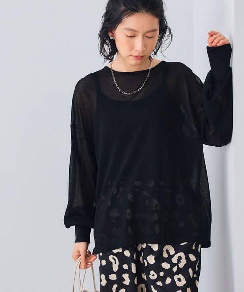 CROSS FUNCTION（クロスファンクション）の「《洗える》エブ楽 シアールーズニット＆キャミソールセット【CROSS FUNCTION/クロスファンクション】（ニット/セーター・レディース・ホワイト/ライトブルー/ブラック・LL/M/L）」の3枚目の写真