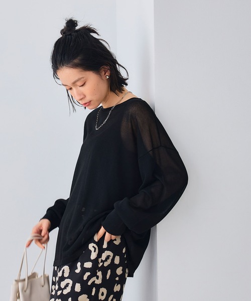 CROSS FUNCTION（クロスファンクション）の「《洗える》エブ楽 シアールーズニット＆キャミソールセット【CROSS FUNCTION/クロスファンクション】（ニット/セーター・レディース・ホワイト/ライトブルー/ブラック・LL/M/L）」の18枚目の写真