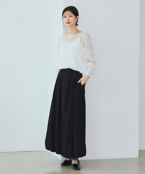 CROSS FUNCTION（クロスファンクション）の「《洗える》エブ楽 シアールーズニット＆キャミソールセット【CROSS FUNCTION/クロスファンクション】（ニット/セーター・レディース・ホワイト/ライトブルー/ブラック・LL/M/L）」の9枚目の写真