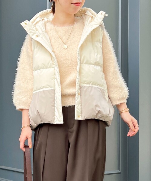 セール】エアリーフードピュアダウンベスト（ダウンベスト）｜MICO