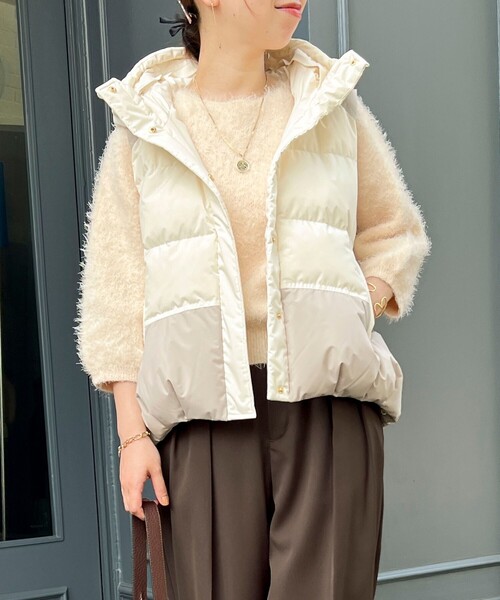 セール】エアリーフードピュアダウンベスト（ダウンベスト）｜MICO