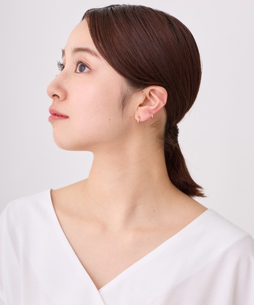 CALIN STANDARD(カリンスタンダード)の「◆金属アレルギー対応◆◆made in japan◆【純金厚メッキ】 ダブルライン 極小ミニマル ループフィットイヤリング(イヤリング・レディース・シルバー/ゴールド/ピンクゴールド・FREE)」の12枚目の写真