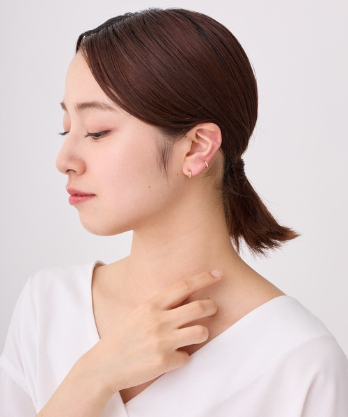 CALIN STANDARD(カリンスタンダード)の「◆金属アレルギー対応◆◆made in japan◆【純金厚メッキ】 ダブルライン 極小ミニマル ループフィットイヤリング(イヤリング・レディース・シルバー/ゴールド/ピンクゴールド・FREE)」の13枚目の写真