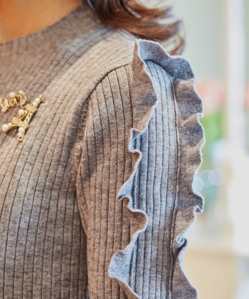 Chesty(チェスティー)の「レースディテールニットワンピース(ワンピース・レディース・ブラック/グレー・0/1)」の9枚目の写真