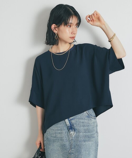 un dix cors（アンディコール）の「《接触冷感・速乾・セットアップ可》ハイストレッチカルゼワッシャーコクーンブラウス（シャツ/ブラウス・レディース・ホワイト/モカ/ネイビー・FREE）」の13枚目の写真