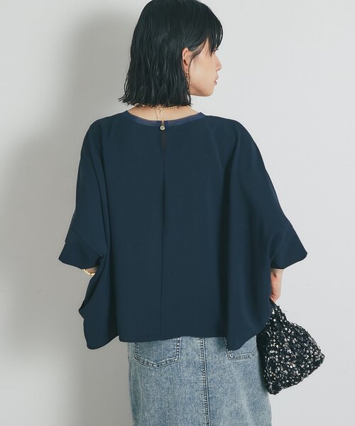 un dix cors（アンディコール）の「《接触冷感・速乾・セットアップ可》ハイストレッチカルゼワッシャーコクーンブラウス（シャツ/ブラウス・レディース・ホワイト/モカ/ネイビー・FREE）」の16枚目の写真