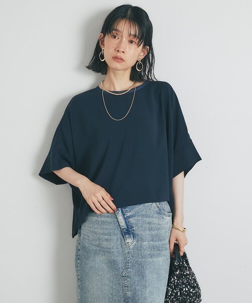 un dix cors（アンディコール）の「《接触冷感・速乾・セットアップ可》ハイストレッチカルゼワッシャーコクーンブラウス（シャツ/ブラウス・レディース・ホワイト/モカ/ネイビー・FREE）」の17枚目の写真