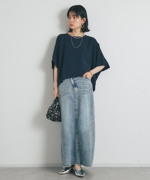 un dix cors（アンディコール）の「《接触冷感・速乾・セットアップ可》ハイストレッチカルゼワッシャーコクーンブラウス（シャツ/ブラウス・レディース・ホワイト/モカ/ネイビー・FREE）」の18枚目の写真