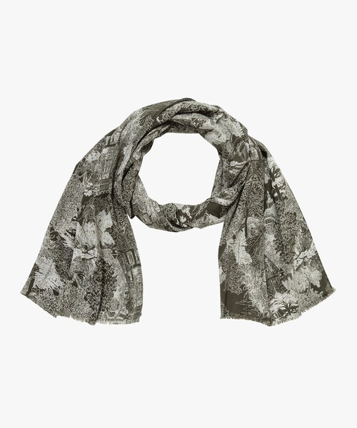 AIGLE（エーグル）の「【国立自然史博物館】 ストール（ストール/ショール・レディース・モスグリーン/ホワイト・FREE）」の3枚目の写真