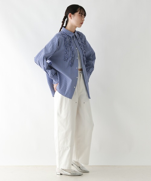 RAGEBLUE（レイジブルー）の「ダブルニーワイドペインターパンツ（チノパンツ・レディース・ホワイト/ブラック/ブラウン・FREE）」の15枚目の写真