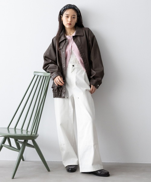 RAGEBLUE（レイジブルー）の「ダブルニーワイドペインターパンツ（チノパンツ・レディース・ホワイト/ブラック/ブラウン・FREE）」の19枚目の写真