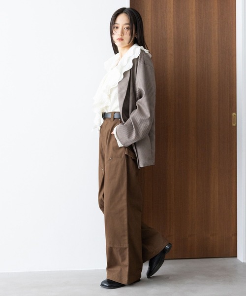 RAGEBLUE（レイジブルー）の「ダブルニーワイドペインターパンツ（チノパンツ・レディース・ホワイト/ブラック/ブラウン・FREE）」の5枚目の写真