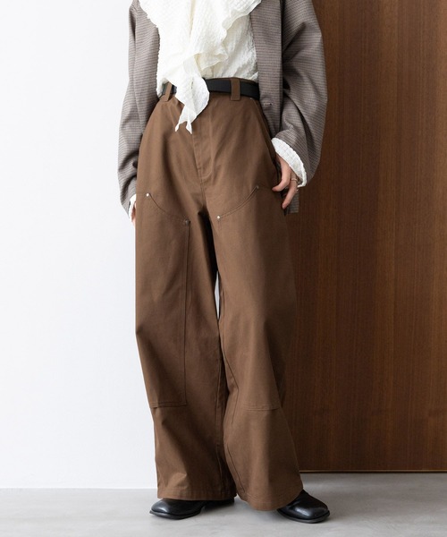 RAGEBLUE（レイジブルー）の「ダブルニーワイドペインターパンツ（チノパンツ・レディース・ホワイト/ブラック/ブラウン・FREE）」の6枚目の写真