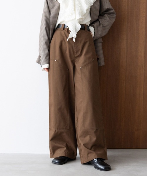 RAGEBLUE（レイジブルー）の「ダブルニーワイドペインターパンツ（チノパンツ・レディース・ホワイト/ブラック/ブラウン・FREE）」の7枚目の写真