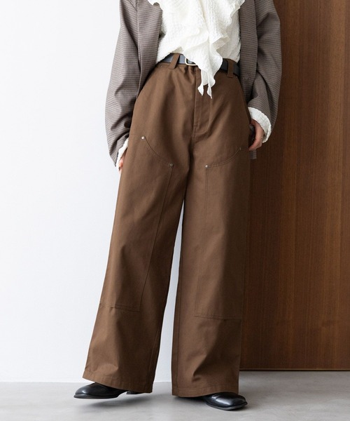RAGEBLUE（レイジブルー）の「ダブルニーワイドペインターパンツ（チノパンツ・レディース・ホワイト/ブラック/ブラウン・FREE）」の8枚目の写真