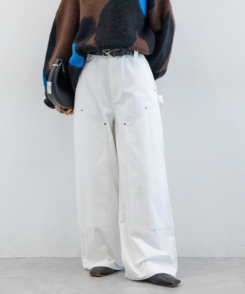 RAGEBLUE（レイジブルー）の「ダブルニーワイドペインターパンツ（チノパンツ・レディース・ホワイト/ブラック/ブラウン・FREE）」の9枚目の写真