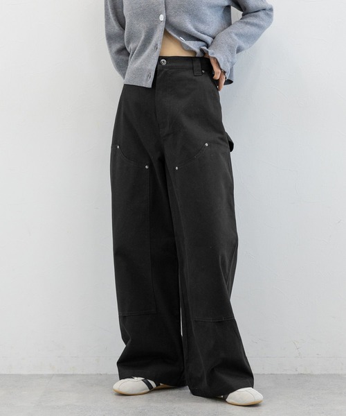 RAGEBLUE（レイジブルー）の「ダブルニーワイドペインターパンツ（チノパンツ・レディース・ホワイト/ブラック/ブラウン・FREE）」の12枚目の写真