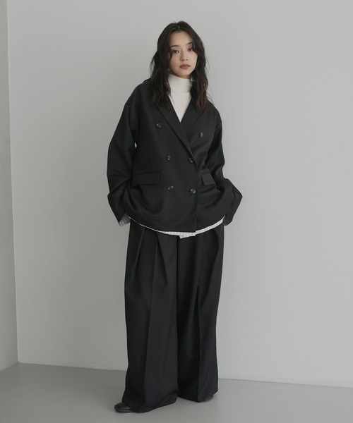 hellam(へラム)の「ウエストレザータックパンツ(スラックス・レディース・ブラック/ベージュ/ブラウン/カーキ/チャコール・FREE)」の18枚目の写真