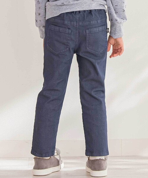 BeBe Petits Pois Vert（ベベプチポワヴェール）の「【店舗限定】花パッチワークカラーデニムロングパンツ（デニムパンツ・キッズ・ピンク/ネイビー・150cm/130cm/140cm/100cm/120cm/110cm）」の4枚目の写真