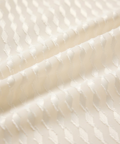 ROPE'(ロペ)の「【洗える】ラッフルVネックブラウス(ジャガード/リーフプリント)【WEB・一部店舗限定】(シャツ/ブラウス・レディース・ネイビー/ブラック/オフホワイト・FREE)」の12枚目の写真