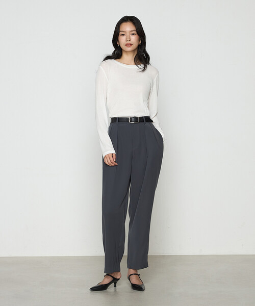 K.T KIYOKO TAKASE(キヨコタカセ)の「さらさらコットンKONAYUKIテレコ プルオーバー(Tシャツ/カットソー・レディース・ホワイト・FREE)」の2枚目の写真