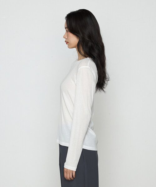 K.T KIYOKO TAKASE(キヨコタカセ)の「さらさらコットンKONAYUKIテレコ プルオーバー(Tシャツ/カットソー・レディース・ホワイト・FREE)」の6枚目の写真