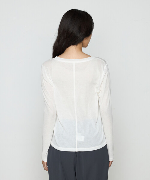 K.T KIYOKO TAKASE(キヨコタカセ)の「さらさらコットンKONAYUKIテレコ プルオーバー(Tシャツ/カットソー・レディース・ホワイト・FREE)」の7枚目の写真