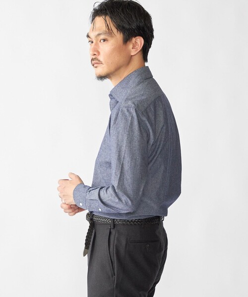 SHIPS（シップス）の「SHIPS: ウォッシュド ダンガリー シャツ（シャツ/ブラウス・メンズ・ライトブルー/ネイビー・SMALL/MEDIUM/LARGE/X-LARGE）」の3枚目の写真