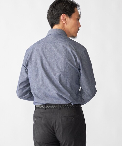 SHIPS（シップス）の「SHIPS: ウォッシュド ダンガリー シャツ（シャツ/ブラウス・メンズ・ライトブルー/ネイビー・SMALL/MEDIUM/LARGE/X-LARGE）」の4枚目の写真