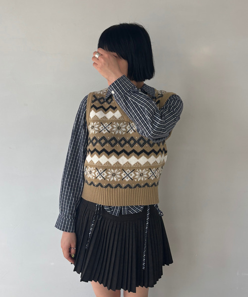 ウエストドローストリング チェック柄シャツ FQ25S088【Fano Studios 
