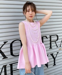 Narcissus | 【PICCIN】ノースリペプラムニット《動画あり》(タンクトップ)