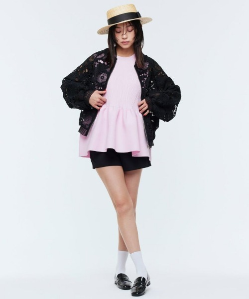 Narcissus（ナルシス）の「【PICCIN】ノースリペプラムニット《動画あり》（タンクトップ・レディース・ピンク・FREE）」の7枚目の写真